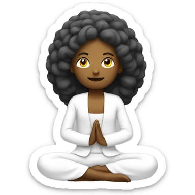 Meditation white sticker