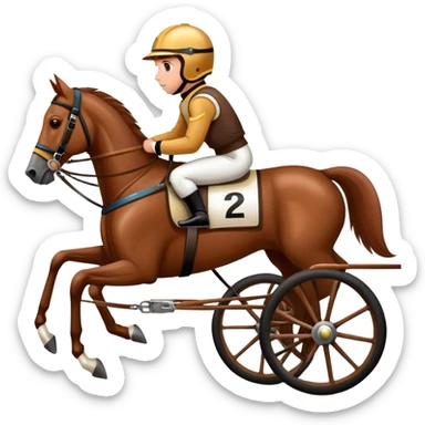 harness racing horse with driver sticker