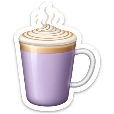 Pale purple a cup coffe Latte  sticker