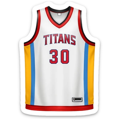red, yellow, white titans basketball jersey sticker