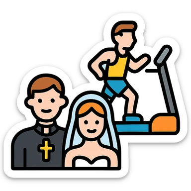 the pastor marry sportsman and thredmill sticker