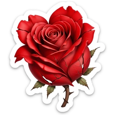 A dead rose in a broken heart💔🥀 sticker