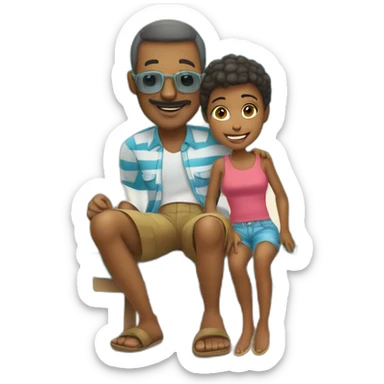 Papa Troubz en vacances en mode enfant sticker