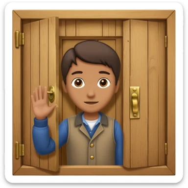 persona abriendo puerta sticker