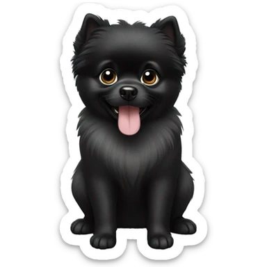 Black Pomeranian pup sticker