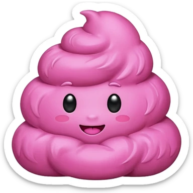 Pink fancy Poop sticker