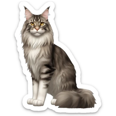 Maine Coon Cat Breed Full Body sticker