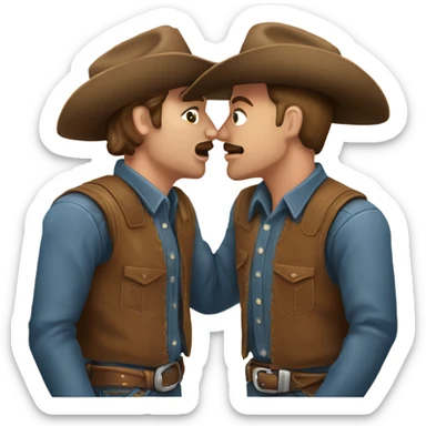 Two cowboys kissing safe for work with the words “Brad Boyz” in behind them sticker