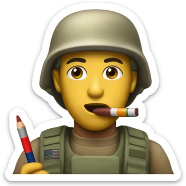 Marine eating a crayon  sticker