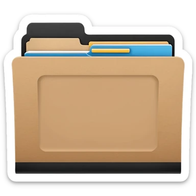 a black top tab file folder sticker
