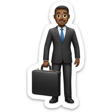 white Business man holding briefcase  sticker