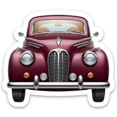 burgundy old car sticker
