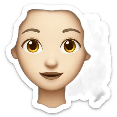 white witch with brown pixie hair sticker