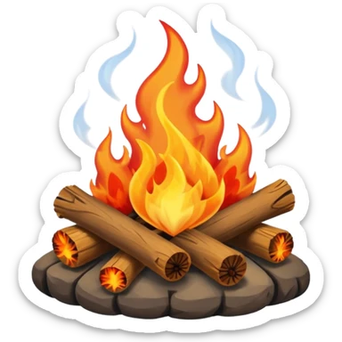 Campfire smoking sticker