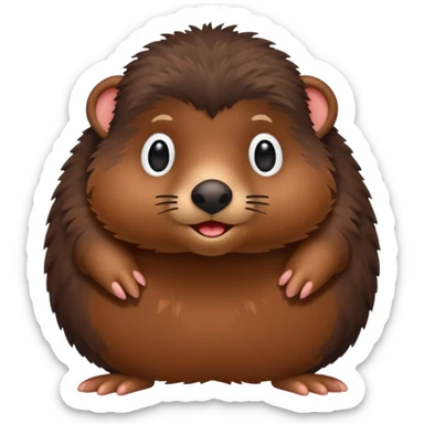 a sideways standing mole sticker
