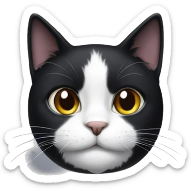 black cat with white on its chin only  sticker
