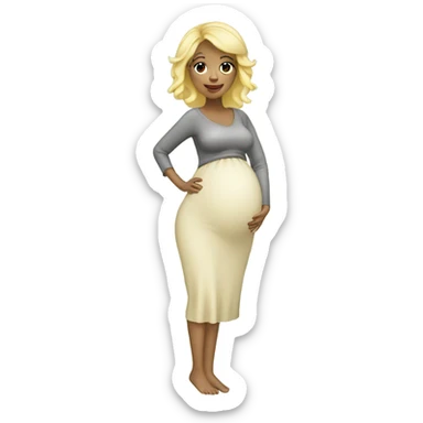 blonde pregnant woman at the Christmas tree sticker