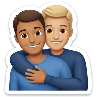 two men hugging sticker