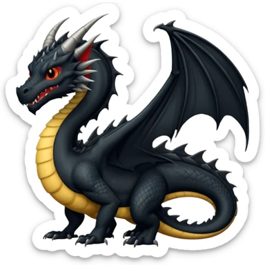 Un dragón negro furia sticker