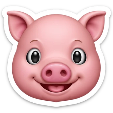 make a emoji of a fat cartoon pig sticker