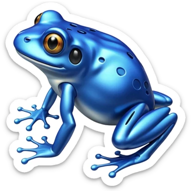 bionic blue frog sticker