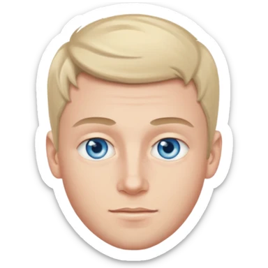 25 y white cauvasian boy blue eyes sticker