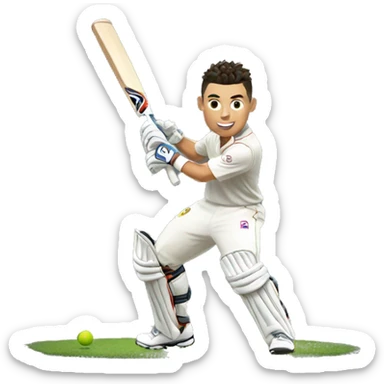 Ronaldo playing cricket sticker