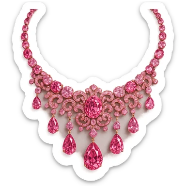 pink necklace, radiant and luxurious sticker