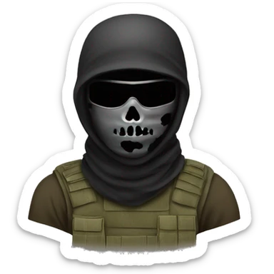 soldier with a  skull balaclava  sticker