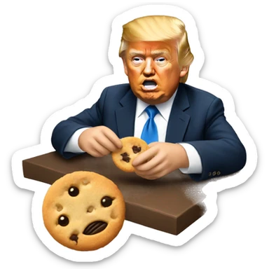 Trump eating a cookie  sticker