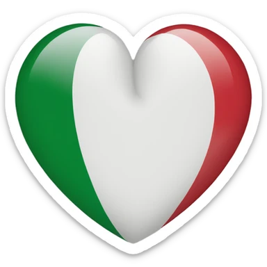 Italy flag in a heart shape sticker