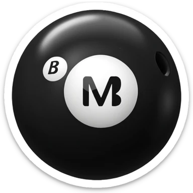 Black pull Ball with MB written on it. Nothing else no holes. sticker