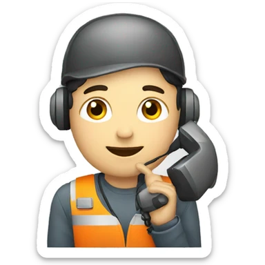 operator with a phone sticker