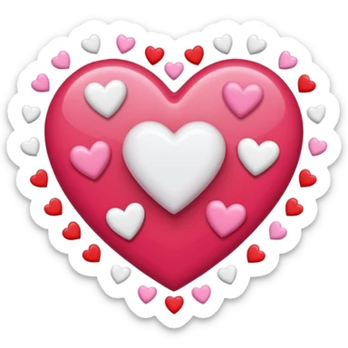 The flash surrounded with love hearts sticker