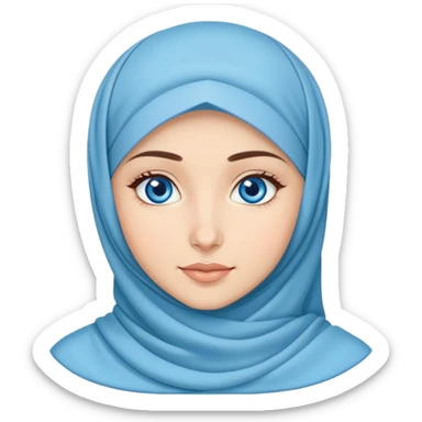 Turkish beautiful finish Konya girl blue eyes with hijab dress and ramadan background  sticker