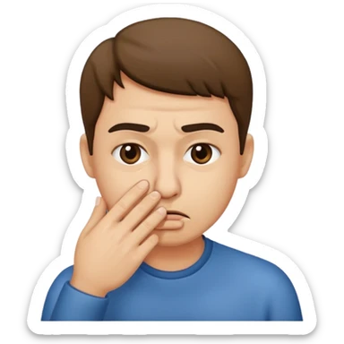 Emoji disgust holding nose  sticker