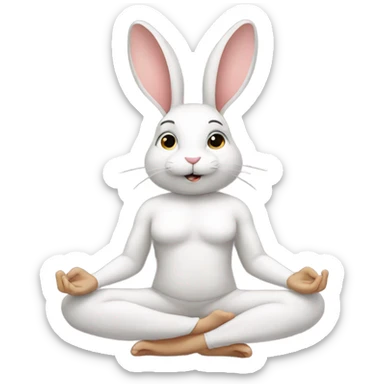 Rabbit yoga sticker