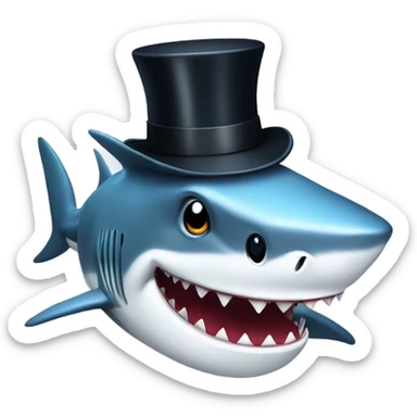 Shark with a top hat sticker