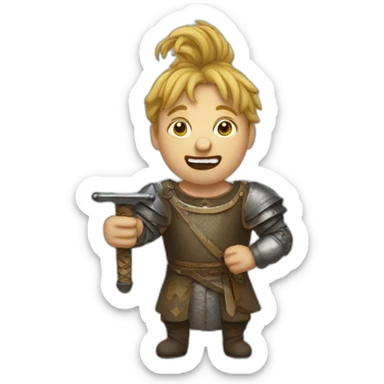 medieval sword-swallower sticker