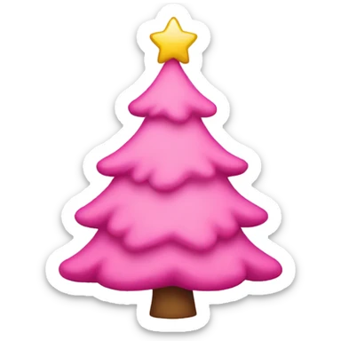 Pink Christmas tree sticker