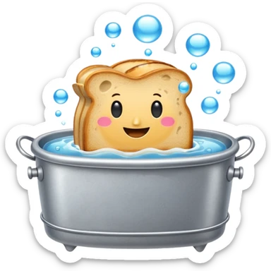 Happy toaster in a washtub  sticker