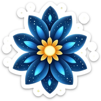 Stars in the night sky making shape of flower sticker