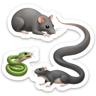Two rats and a snake sticker