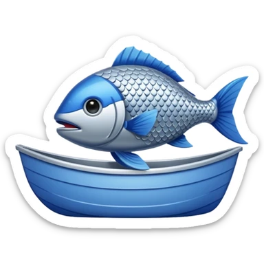 poisson dans un bateau sticker