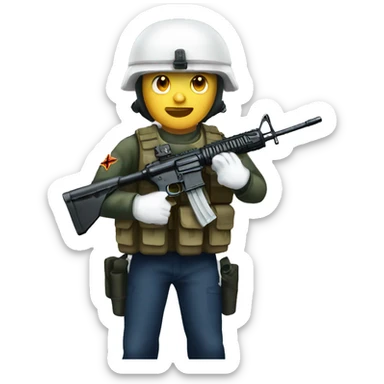 White marine with m16 sticker