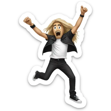 Headbanger with hand in the air sticker