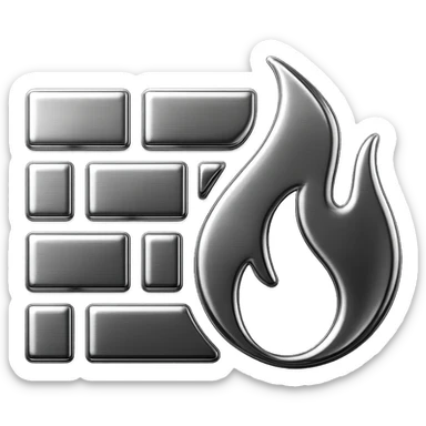 chrome style network firewall sticker