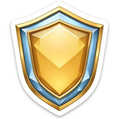 VIP badge shaped like a shield with a big diamond in the center sticker