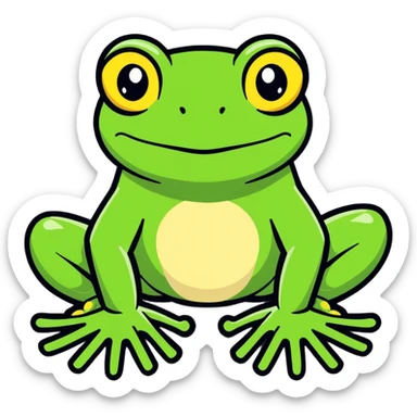 Frog with tattoo sticker
