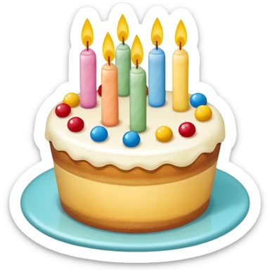 pastel de cumpleaños con colores vivos sticker